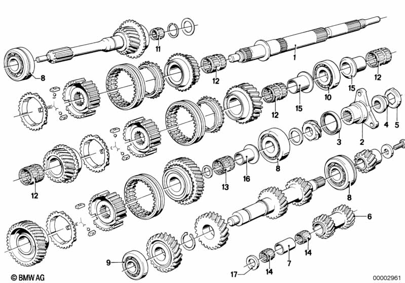 Getrag 265/5 tandwiel set, onderdeele