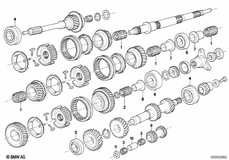 Getrag 265/5 tandwiel set onderd./lager