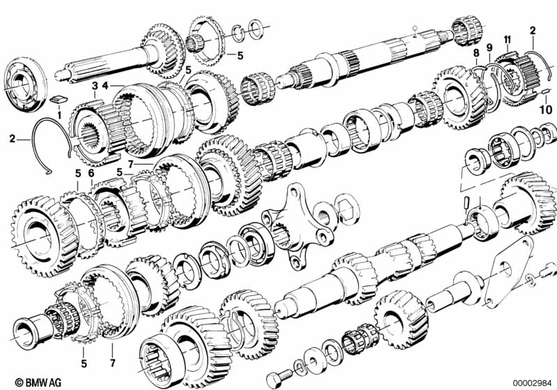 Getrag 245/2/4 tandwiel set, onderdeele