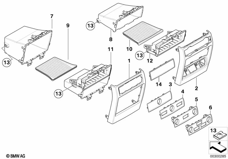 Aanbouwdelen middenconsole achter