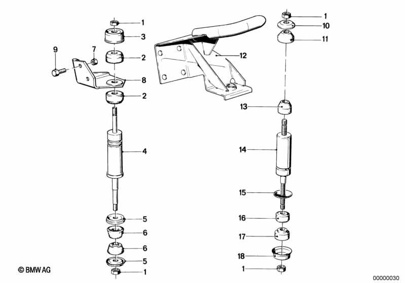 Motorophanging/motordemper