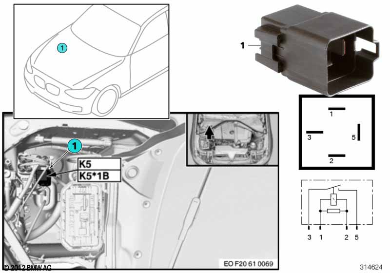 Relais elektrische ventilator motor K5