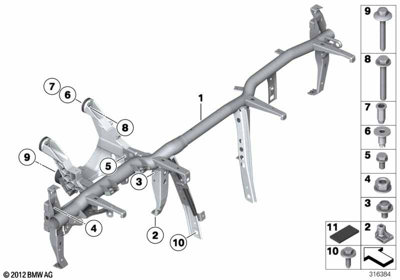 Draagbalk instrument paneel