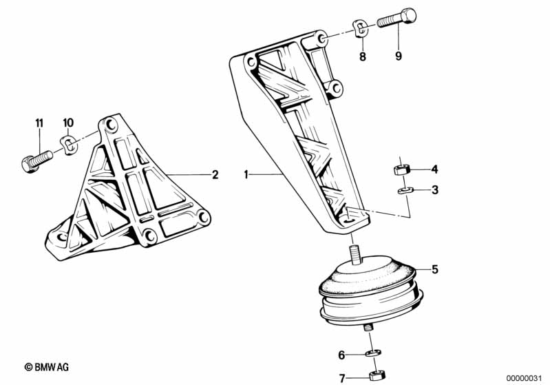 Motorophanging/motordemper