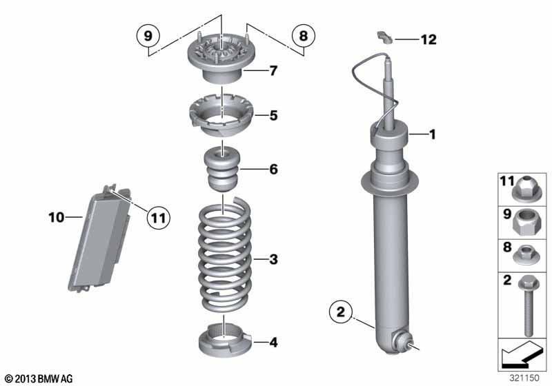 Veerelement achter EDC/stuurtoes./sensor