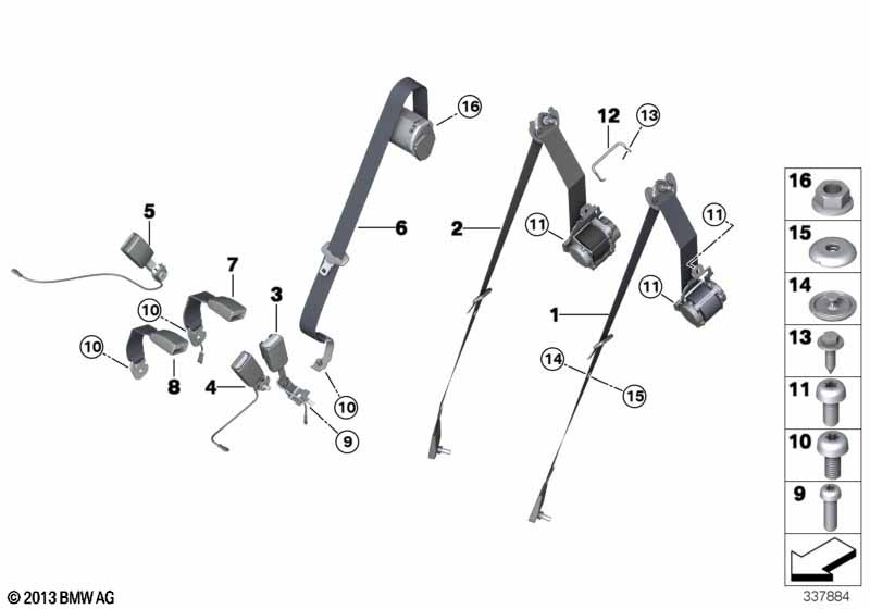 Veiligheidsgordel achter basis