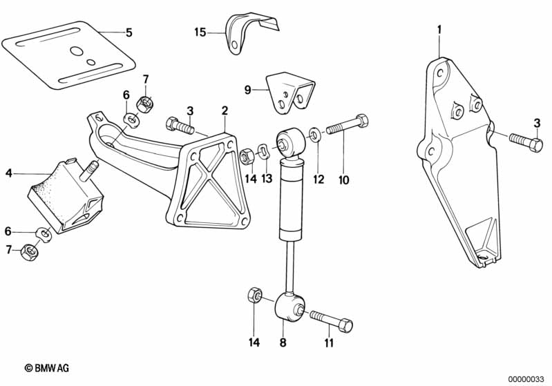 Motorophanging/motordemper