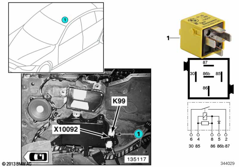 Relais achterruitverwarming hardtop K99