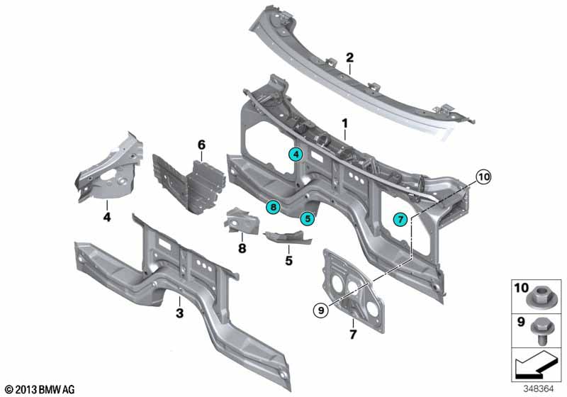 Frontwand, onderdelen