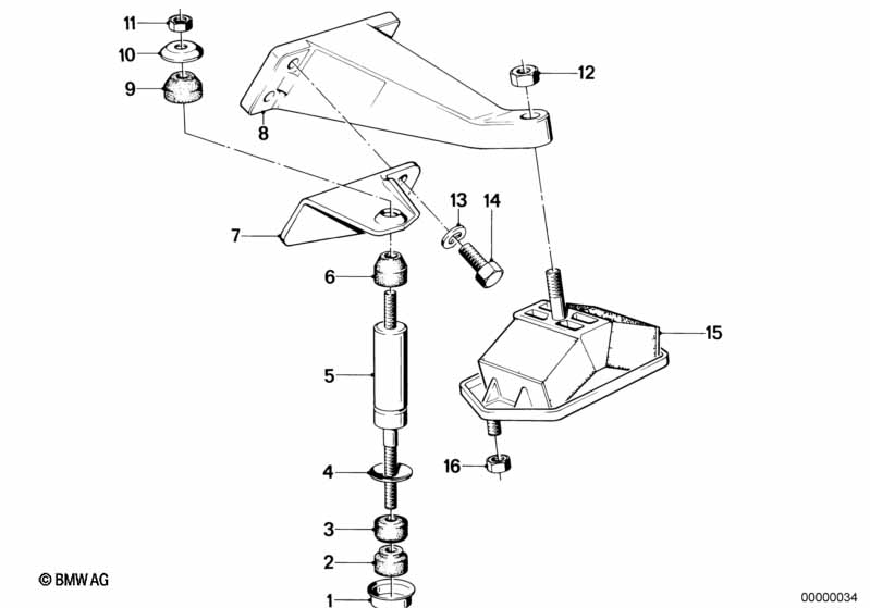 Motorophanging/motordemper