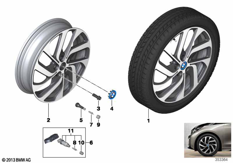 BMW i LM-velg turbinestyling 428 - 19''