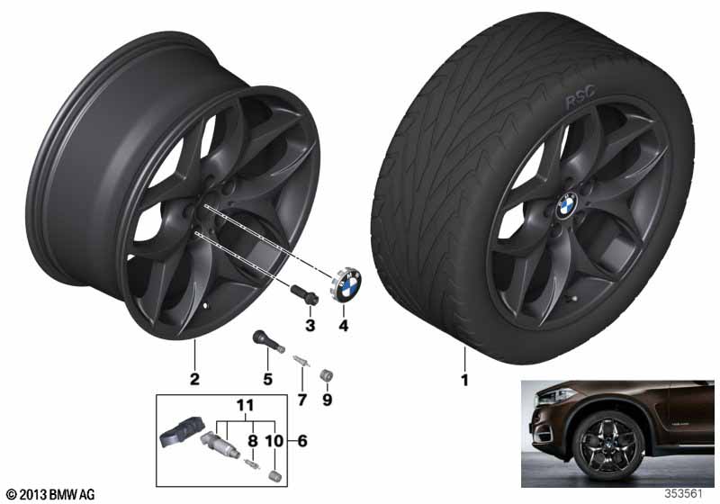 BMW lichtmetalen velg dubbele spaken 215