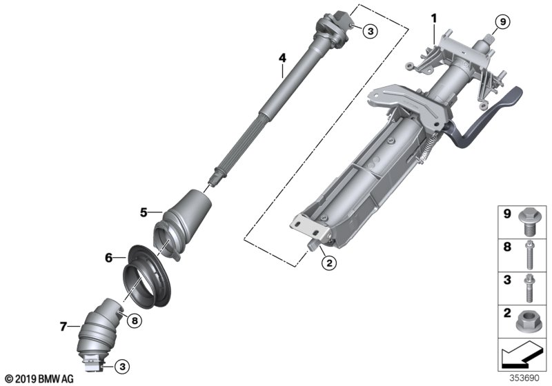 Stuurkolom manuaal verstelb./Aanbouwdele