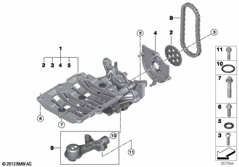 Olievoorziening/Oliepomp m aandrijving