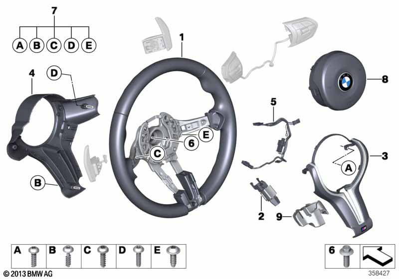 M sportstuur airbag leder