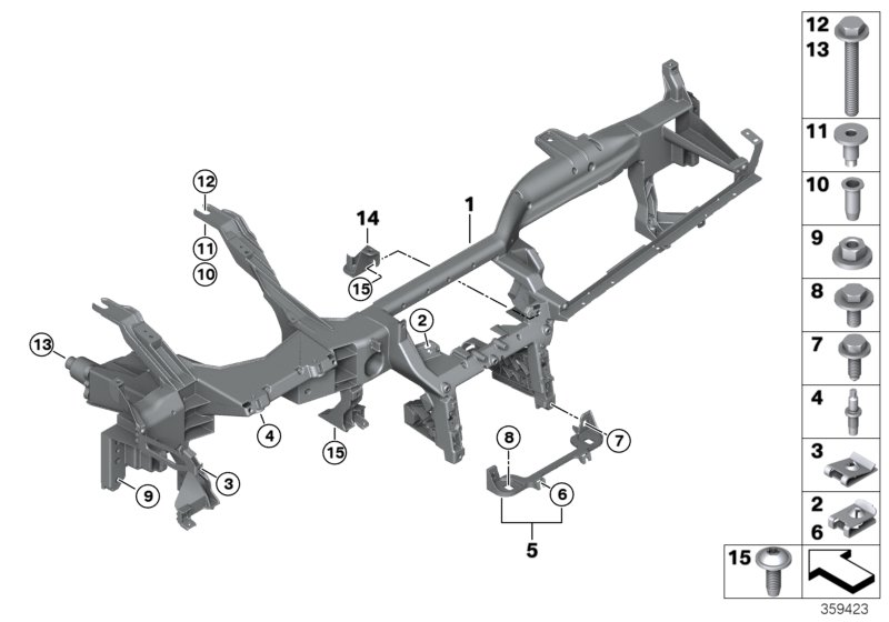 Draagbalk instrument paneel