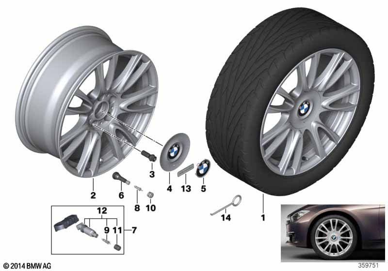 BMW LM-velg Individual V-spaak 439 -19''