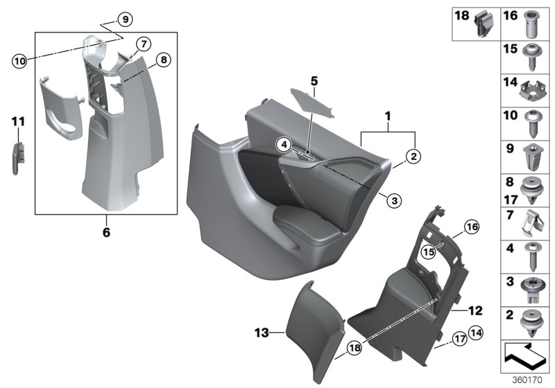 Portierbekleding, achter