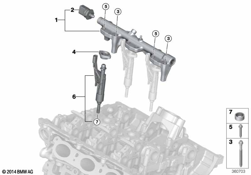 Hogedrukrail / injector