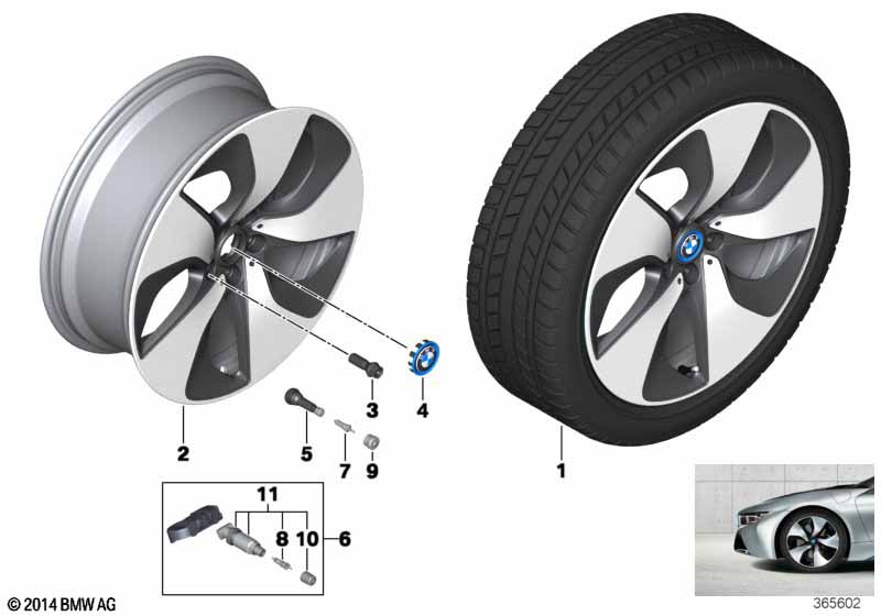 BMW i LM-velg turbinestyling 444 - 20''