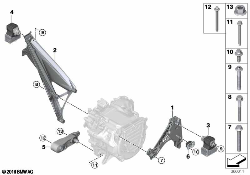 Motor- en versnellingsbakophanging