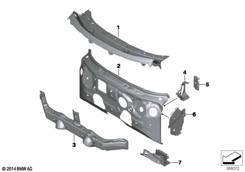 Frontwand, onderdelen