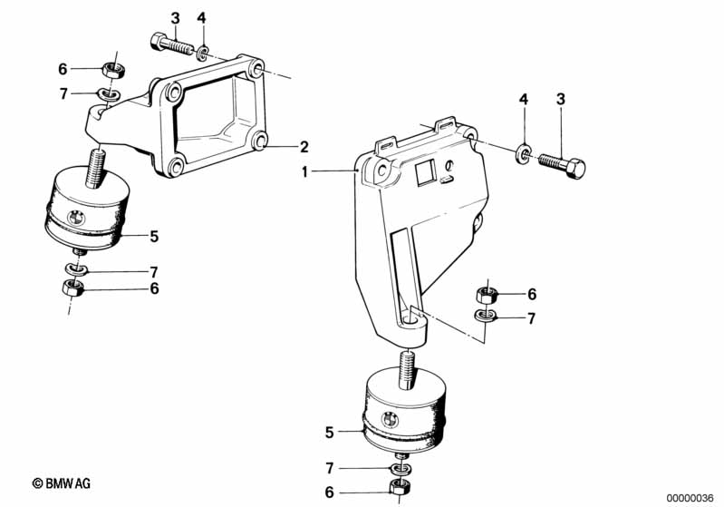 Motorophanging/motordemper