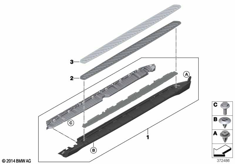 Extra set aluminium voetplank