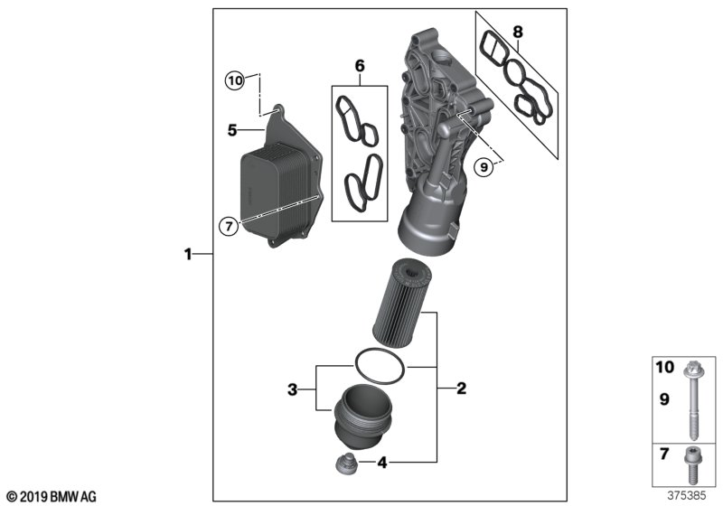 Olievoorziening-oliefilter, warmteruiler