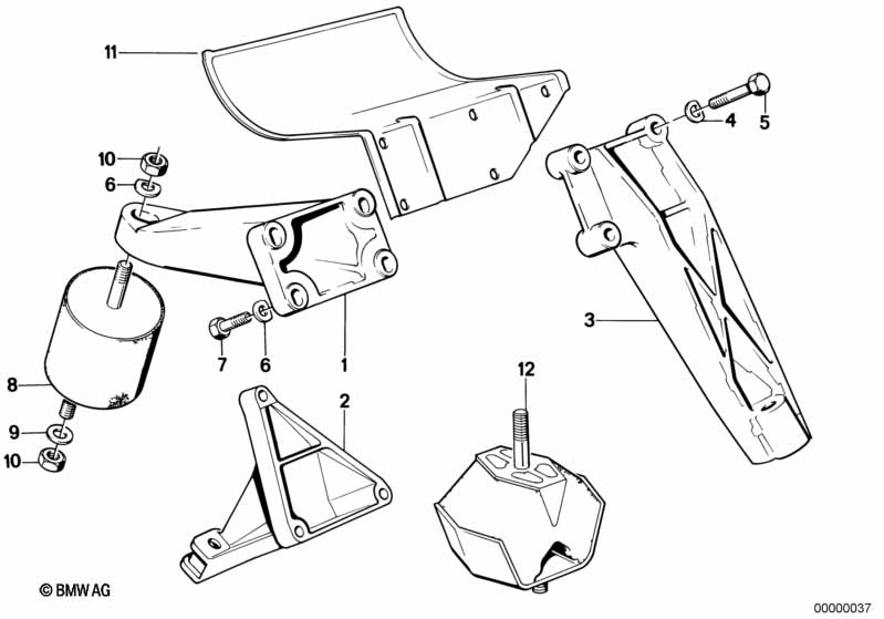 Motorophanging/motordemper