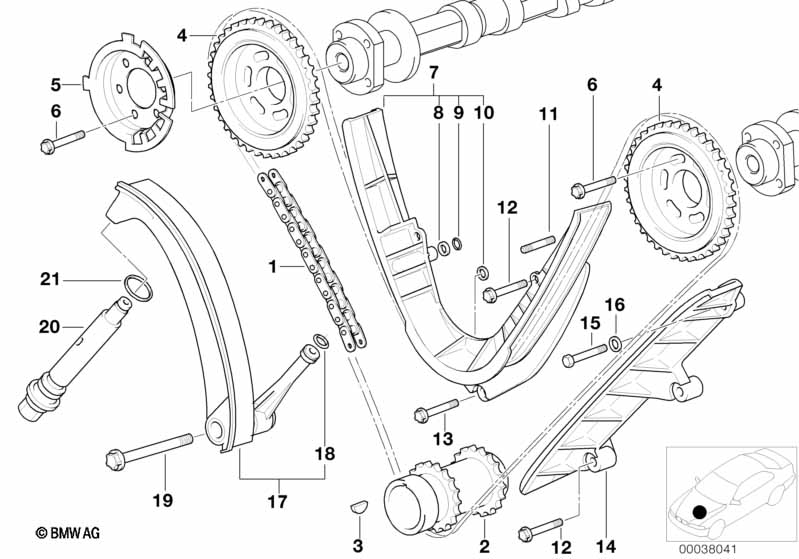 Klepbediening-distributieketting beneden