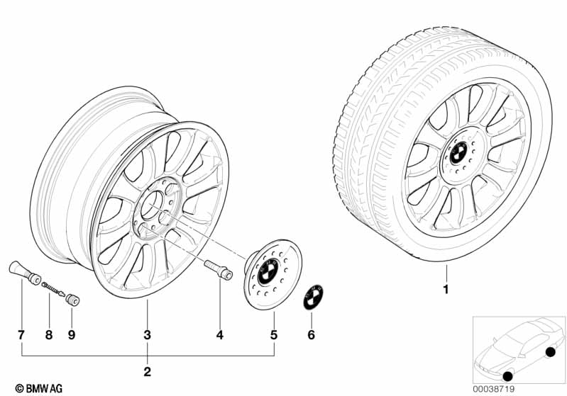 BMW wiel lichtmetaal sterspaak 64