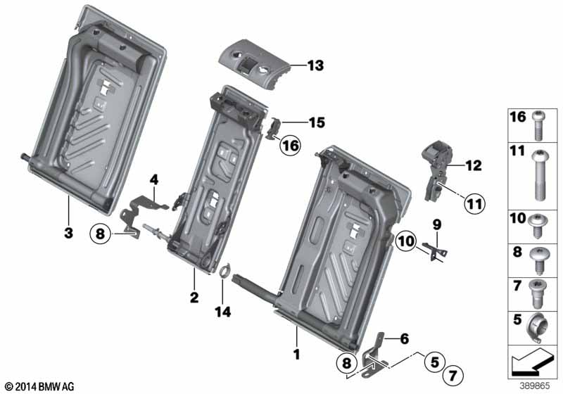 Achterbank zittingframe