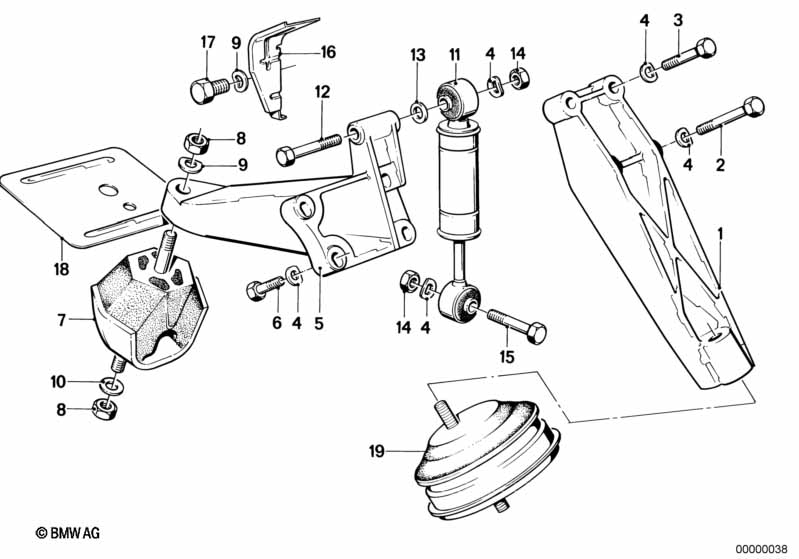 Motorophanging/motordemper