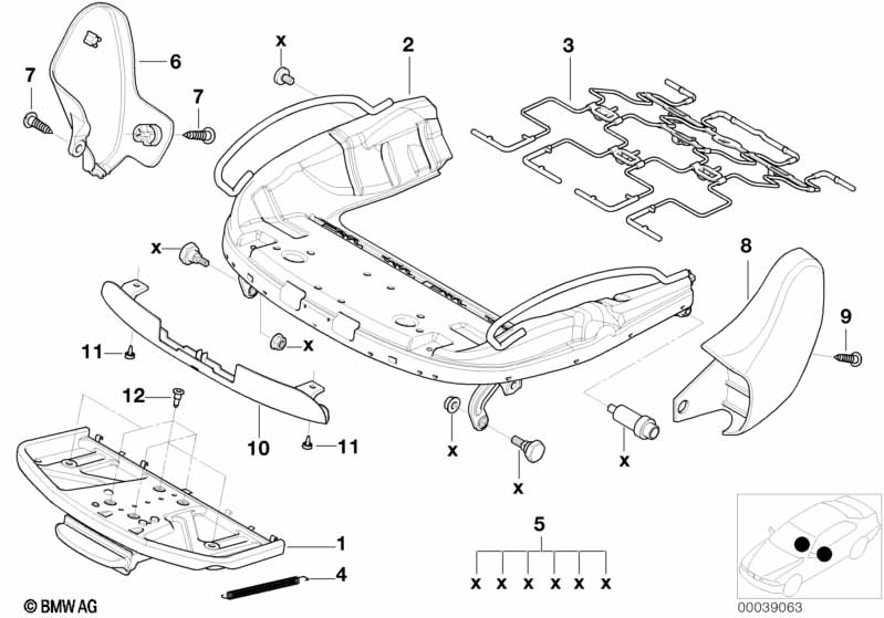 Sportstoelframe mech./electr./onderdelen