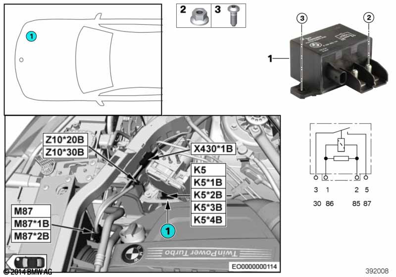 Relais elektrische ventilator motor K5