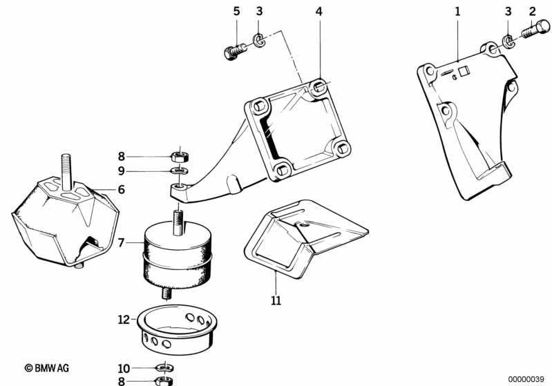 Motorophanging/motordemper