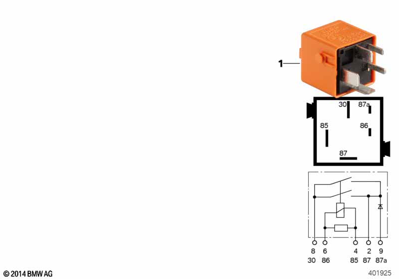 Relais dubbel sluitcont. pastellorange