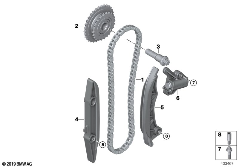 Klepbediening-distributieketting beneden