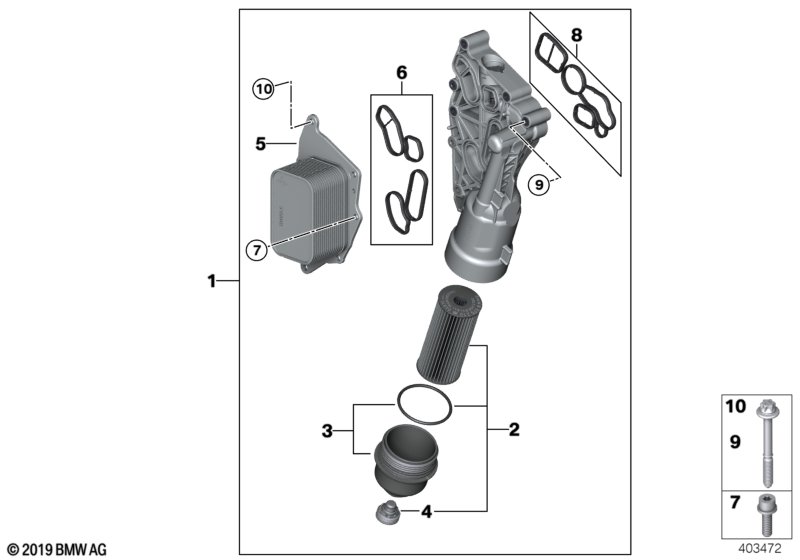 Olievoorziening-oliefilter, warmteruiler