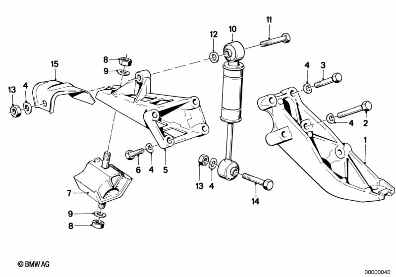 Motorophanging/motordemper