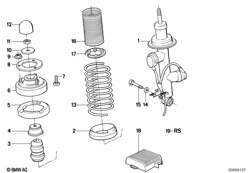 Veerelement achter EDC/stuurtoes./sensor