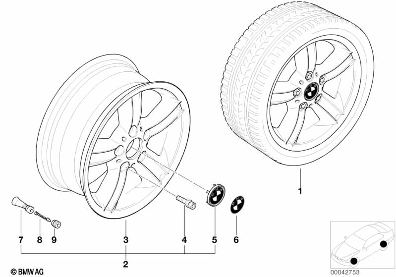 BMW wiel lichtmetaal sterspaak 55