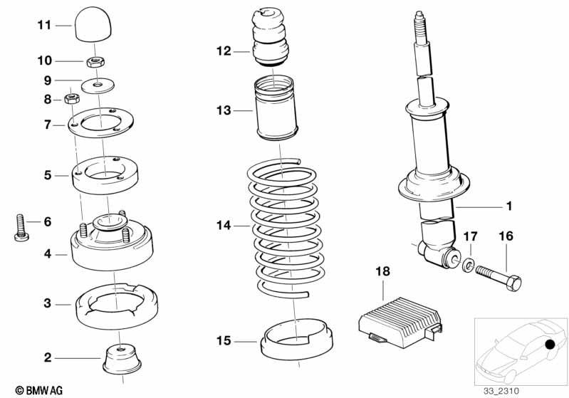 Veerelement achter EDC