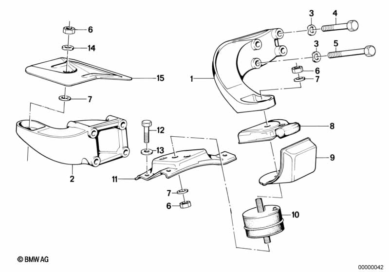 Motorophanging/motordemper