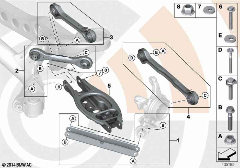 Reparatieset stangen en reactiestangen