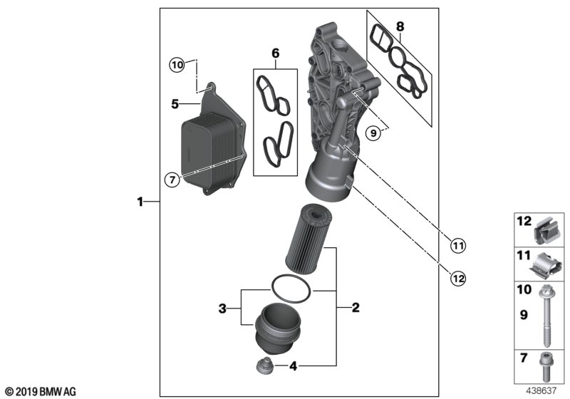 Olievoorziening-oliefilter, warmteruiler