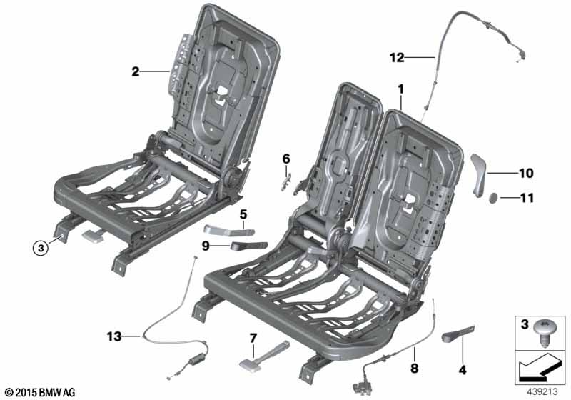 Achterbank zittingframe