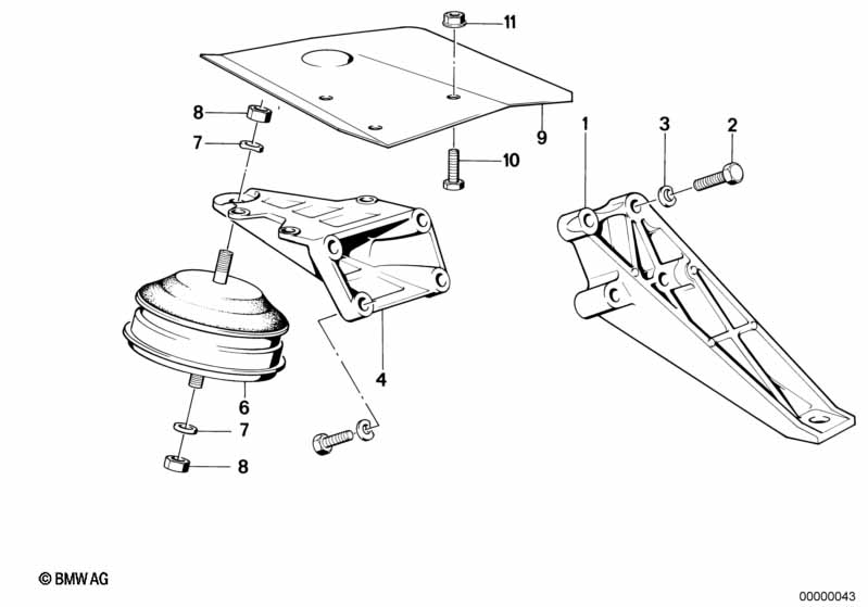 Motorophanging/motordemper