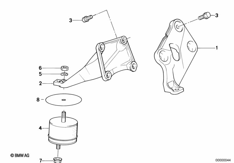 Motorophanging/motordemper